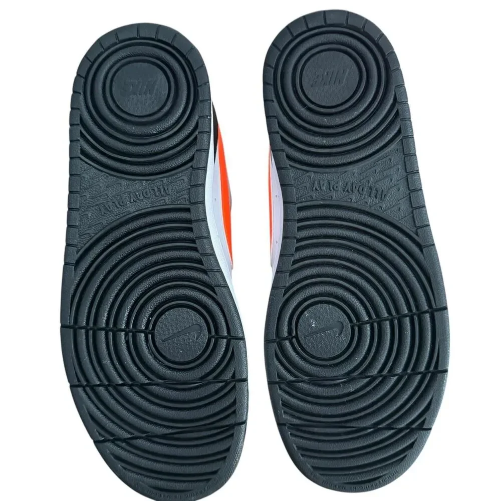 Nike Court Borough Low 2 Shoes Boys Size 6Y White Black Orange BQ5448-115